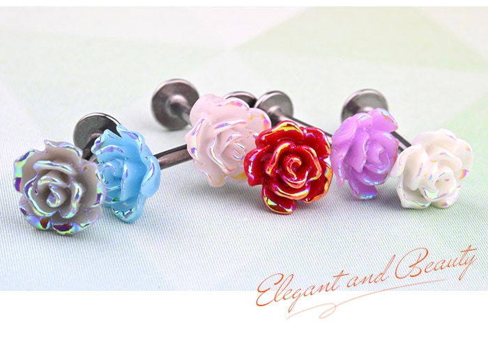 ボディピアス 16G 耳たぶ ピアス 軟骨ピアス 花 おしゃれ かわいい