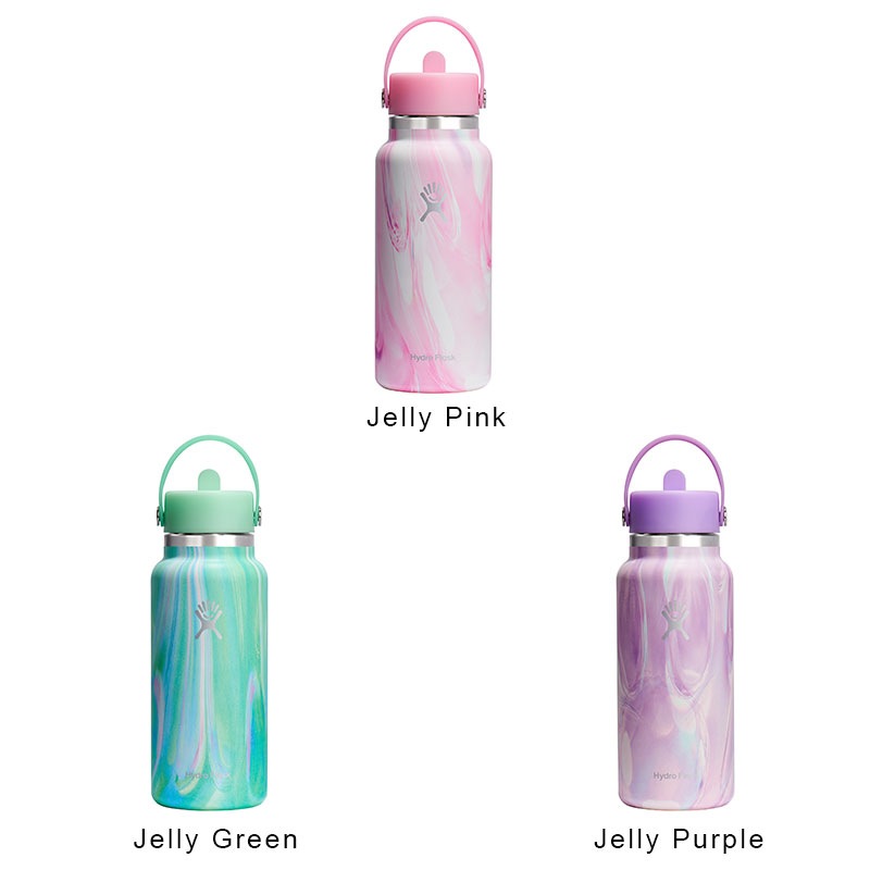 ϥɥե饹/Hydro Flask Jelly Collection 32 oz Wide Mouth Flex Straw ƥ쥹ܥȥ946ml