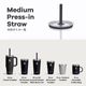 ϥɥե饹/Medium Press-In Straw Lid å