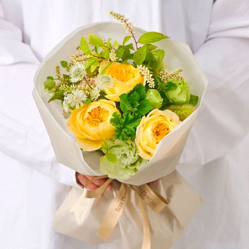 黄色いバラのブーケ｜S
