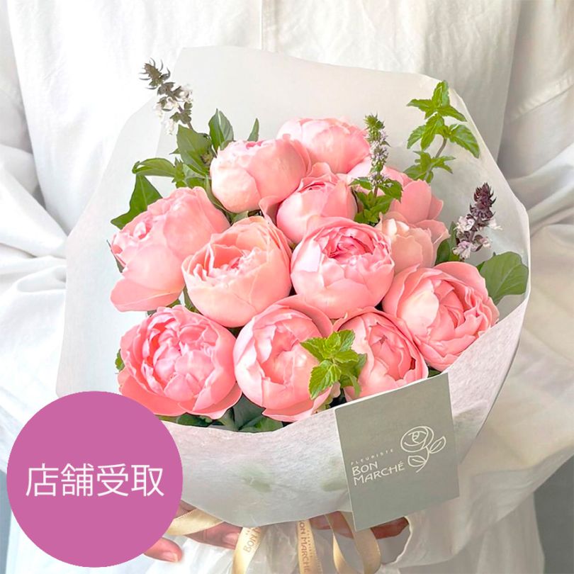 淡いピンクのバラブーケ 約12本 12本のバラのブーケ｜deep Pink | すべての商品 | ［フルーリストボン