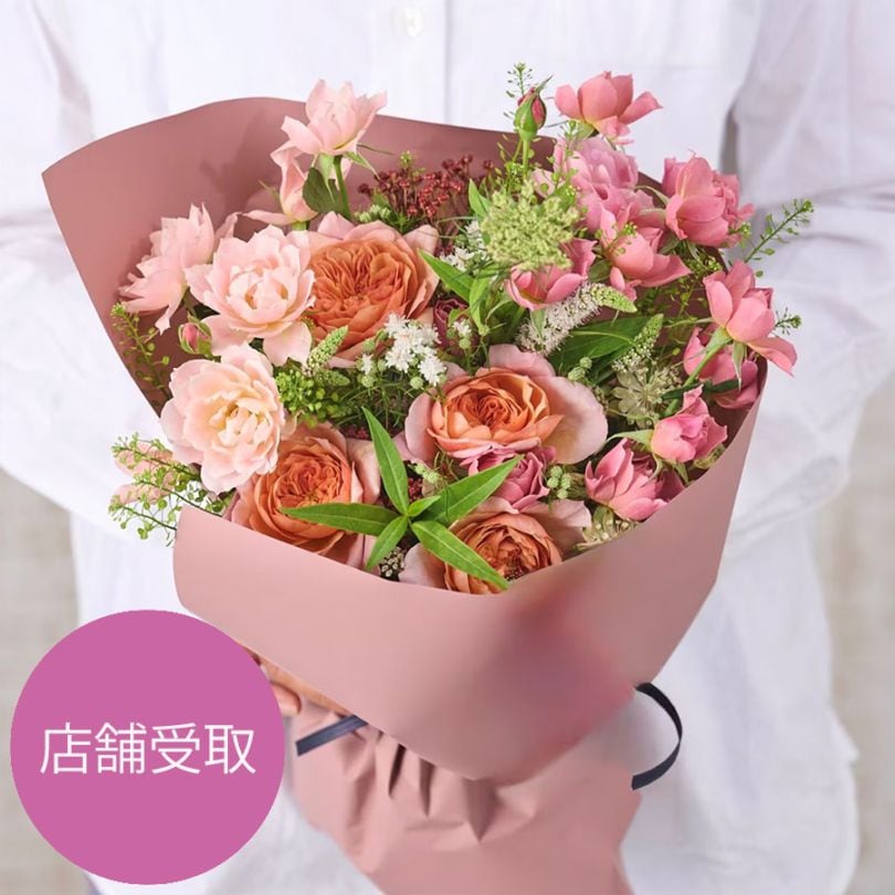 店舗受取｜和ばらのブーケ｜M｜Rose Farm KEIJI