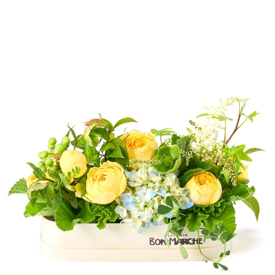 季節のバラのアレンジメント｜Yellow