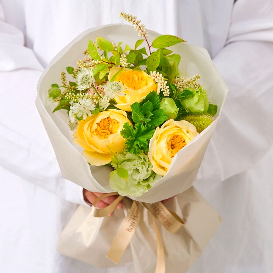 黄色いバラのブーケ｜S