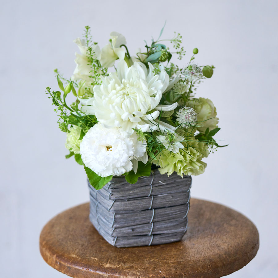 メモリアルアレンジメント｜ホワイト｜MS｜お供え用