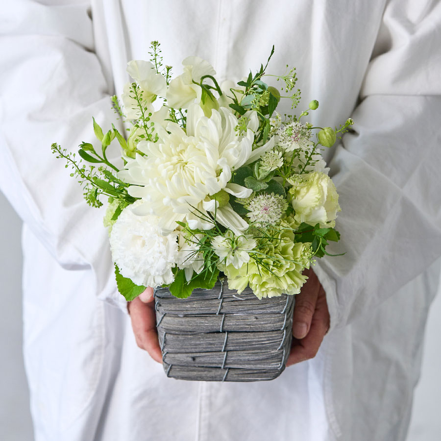 メモリアルアレンジメント｜ホワイト｜MS｜お供え用