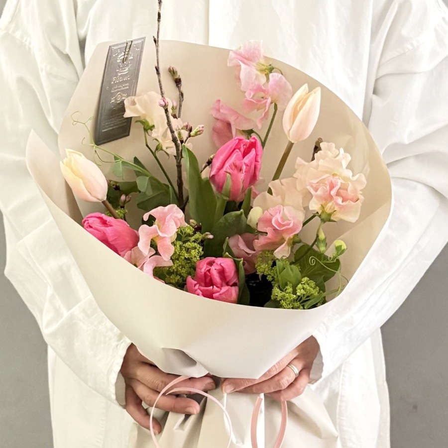 春のギフトブーケ｜Pink｜M