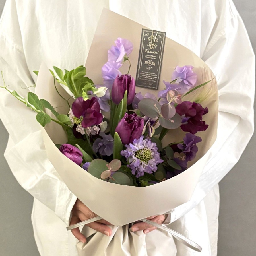 春のギフトブーケ｜Purple｜M