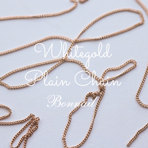 Bonnail WhiteGoldプレーンチェーン 60cm