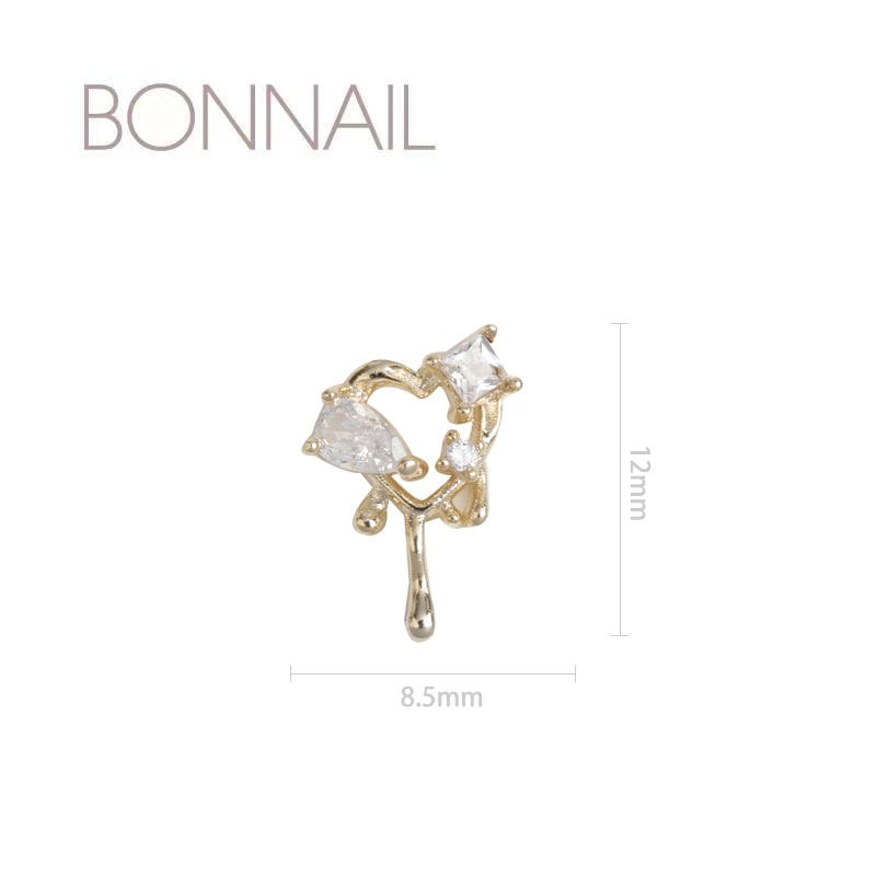 Bonnailパーツ オープンハート  クリスタルミックス