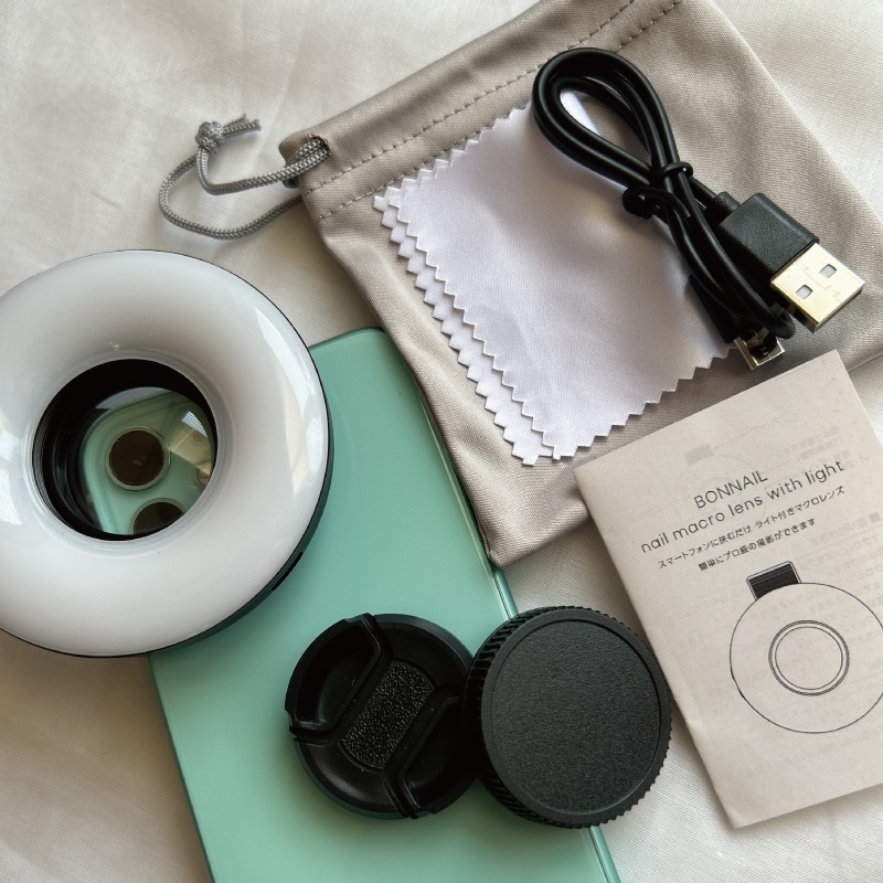 Bonnail nail macro lens with light 