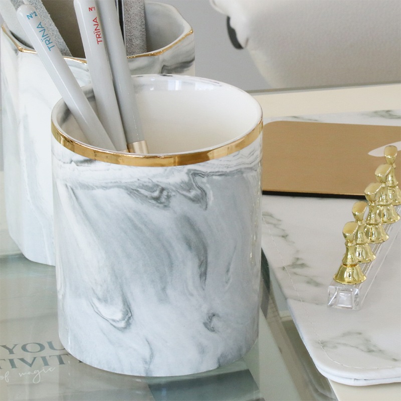 Bonnailグレース ブラシスタンド グレーマーブル ラウンド