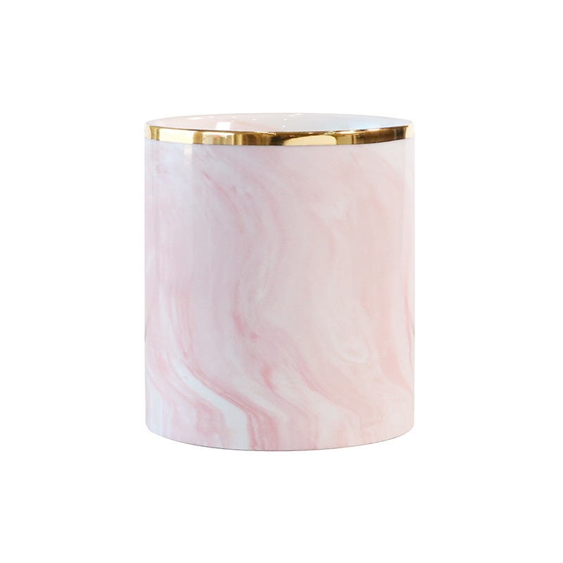 Bonnailグレース ブラシスタンド ピンクマーブル ラウンド