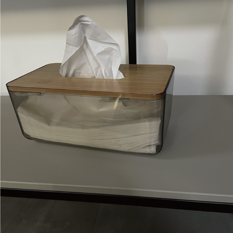 【取り寄せ商品】ウッドカバークリアティッシュボックス