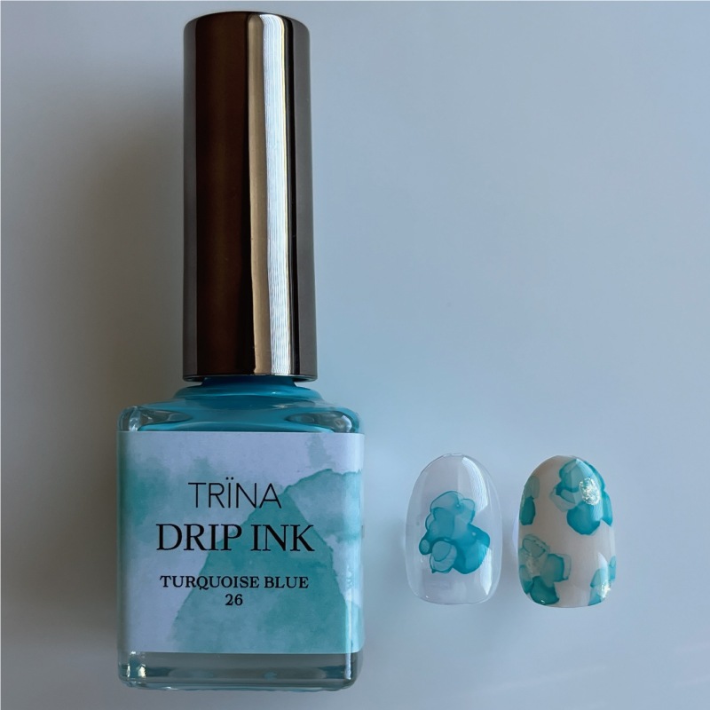 TRINA DRIP INK 26 turquoise blue