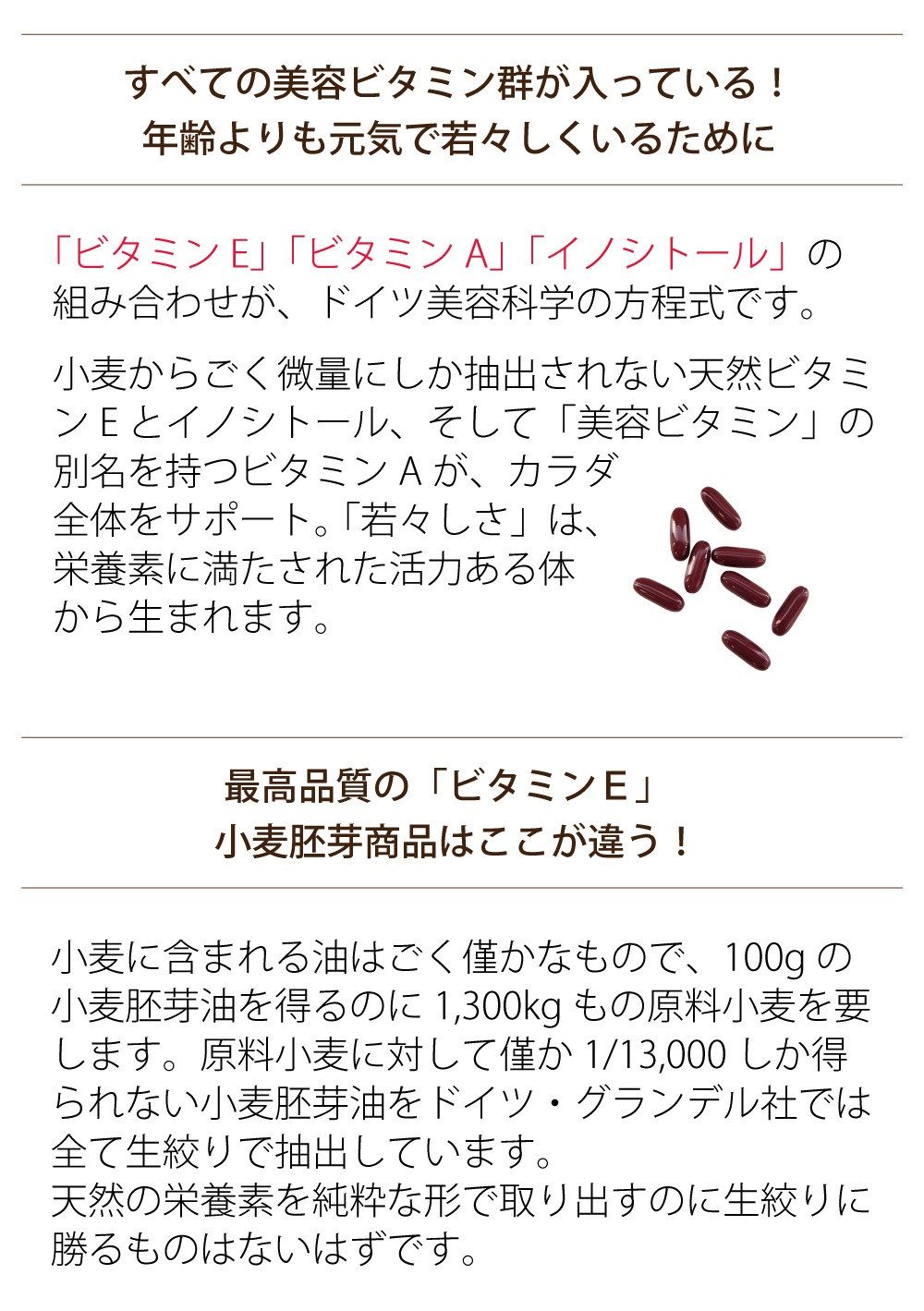 【まとめ買い・ポイントアップ対象商品★5200円分】「ビューティキャップ１８０粒入り ２袋セット」抗酸化作用・冷えや花粉が気になる方へ ビタミンＥ ビタミンＡ イノシトール 送料無料