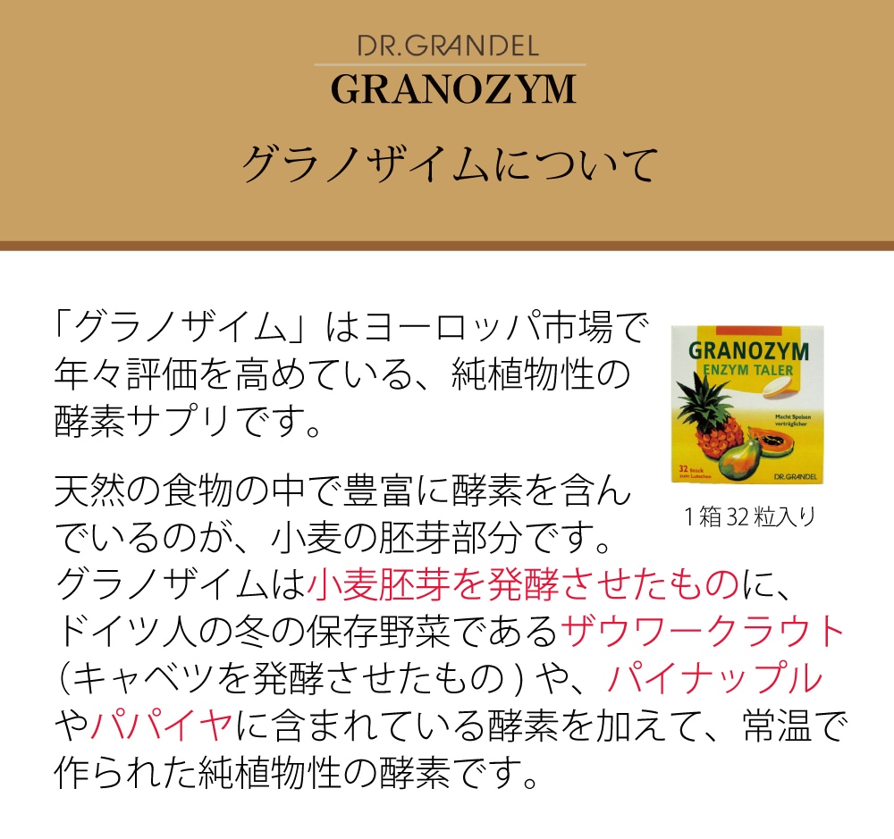 「グラノザイム(32粒)」酵素タブレット 食物酵素サプリで話題の酵素を美味しく手軽にチャージ！ 送料無料