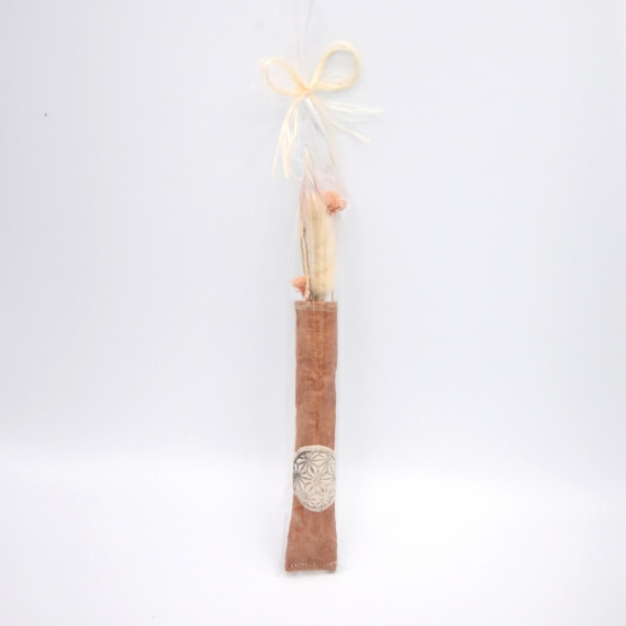 麻紙　一輪挿し　柿渋染め