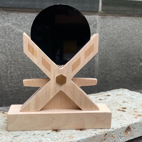 隠岐の島産 黒曜石AA よすか御神鏡 2寸　千木台 