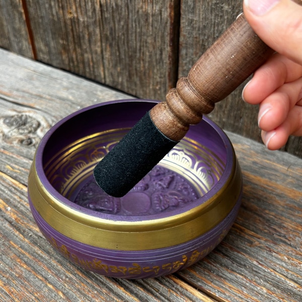 シンギングボール　紫　（直径11.5㎝）(AH)　バチ付き