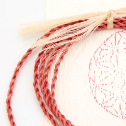 茜染め 精麻のより紐