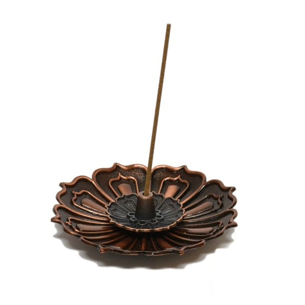 3種焚き香立て【蓮】　銅色