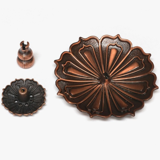 3種焚き香立て【蓮】　銅色