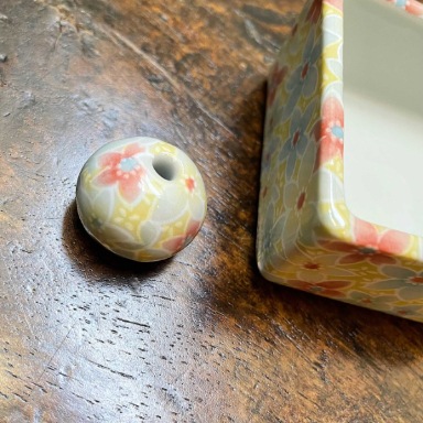 美濃焼 香立て 角型 都忘れ