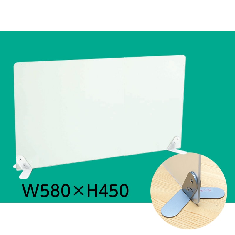 9808-5112）半透明アクリル製間仕切り板 据置型 W580×H450mm 入数：1