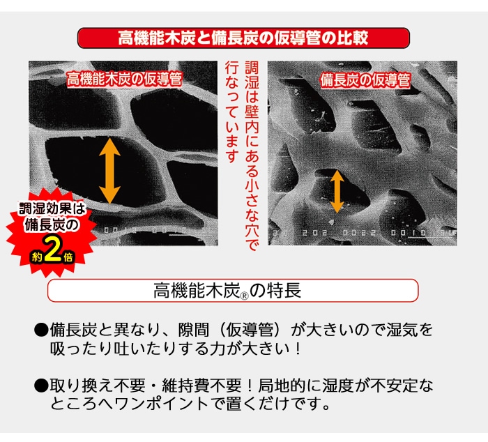 9808-3001）埼玉福祉会 SAIFUKU 調湿 高機能木炭 小サイズ W170×D41