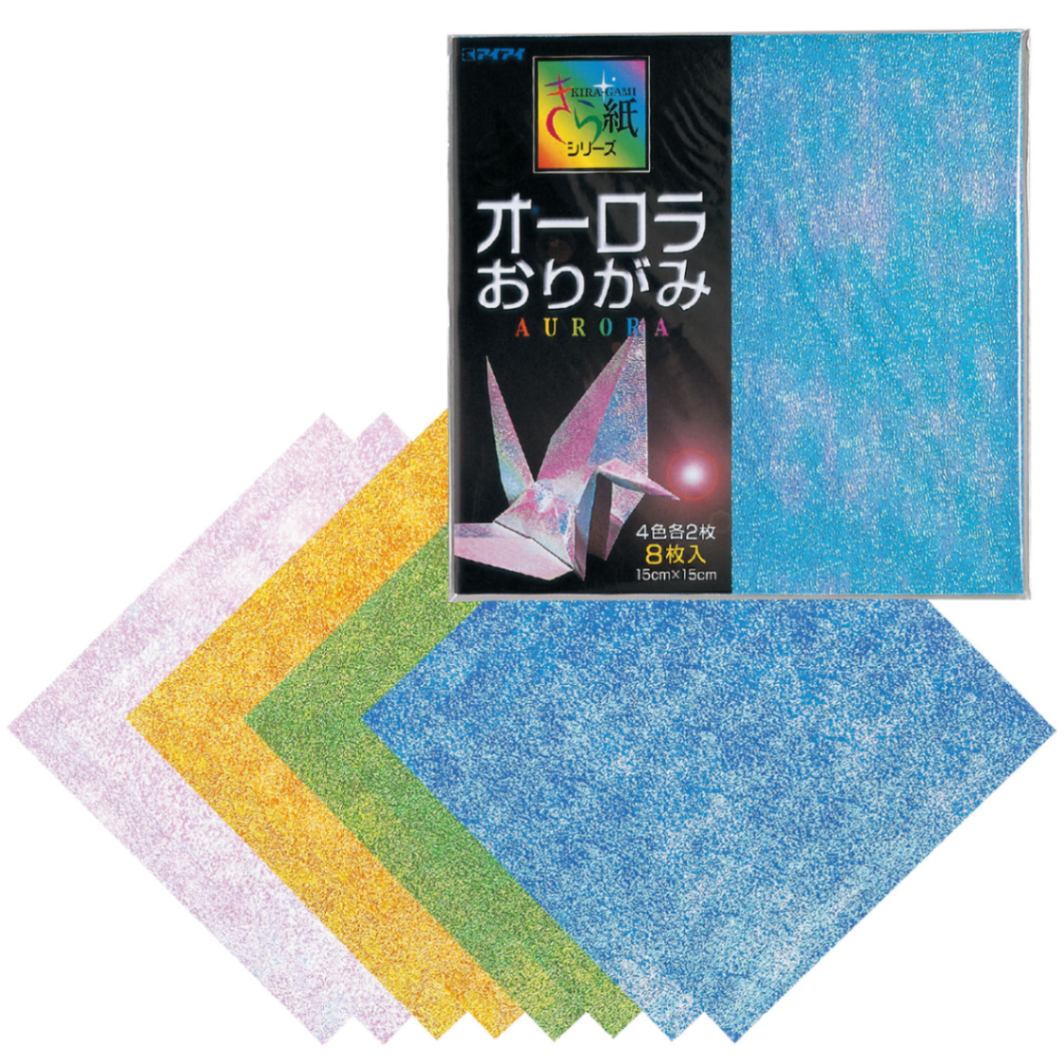 廃番(8602-3696)オーロラ折り紙 4色/各2枚入り ※販売終了しました | 廃
