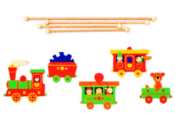 モビール 機関車 赤ちゃんの木のおもちゃ ベビージム モビール 赤ちゃん ドイツ 絵本と木のおもちゃの店ウーフ