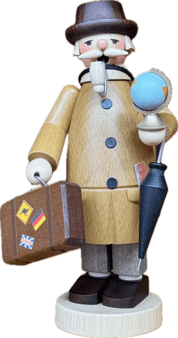 ドイツ製　ドイツ工芸品　煙出し人形　HANDARBEIT 未使用品　木製 ドイツ木工芸品 煙出し人形 酔っ払った船長 黒猫 : 横浜元町 竹中