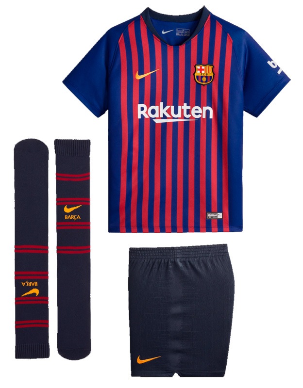 子供用 ジュニア FCバルセロナ 2018-19 ホームユニフォームセット