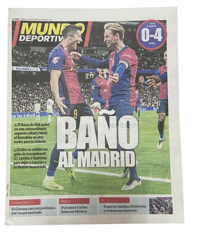 2024-25シーズン エル・クラシコ第1戦 レアル・マドリード 0-4