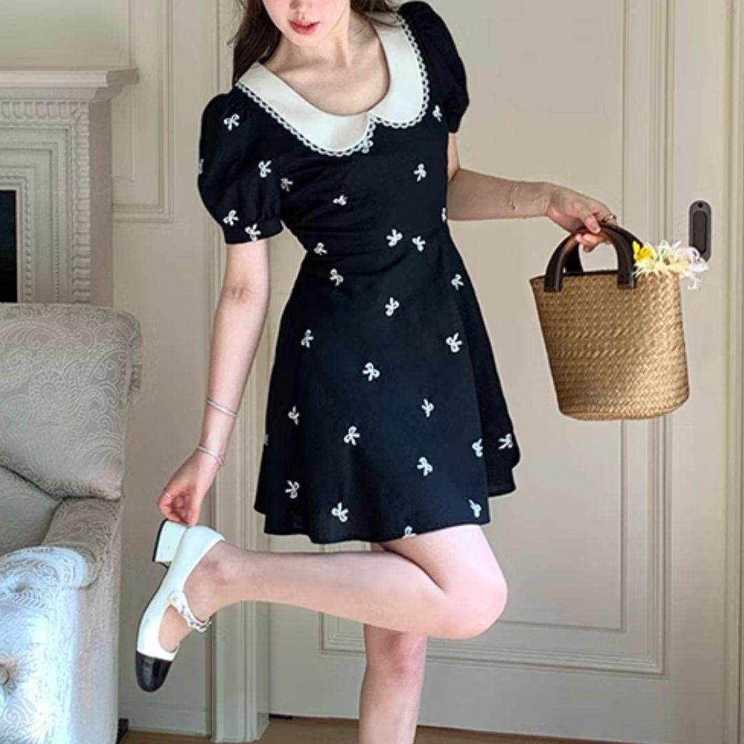 モノトーンリボンモチーフワンピース(NO.060515) | Dress | Bouquet de 