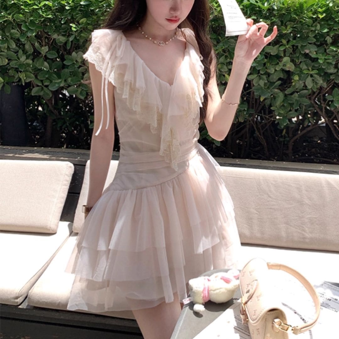 Bouquet de Mariee シアードットフレンチワンピース Bouquet de Mariee シアードットフレンチワンピース - メルカリ