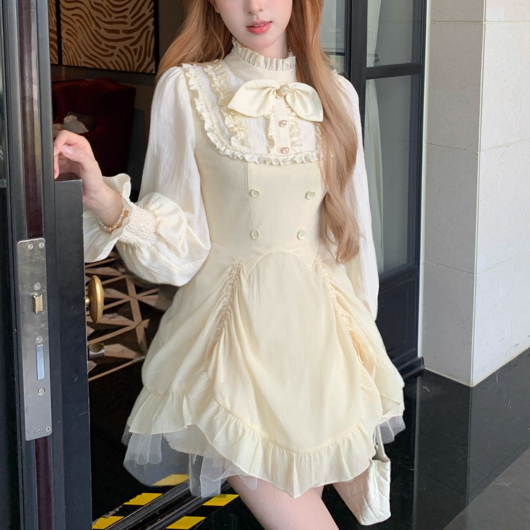 Bouquet de Mariee シアードットフレンチワンピース Dress,MINI | Bouquet de Mariee