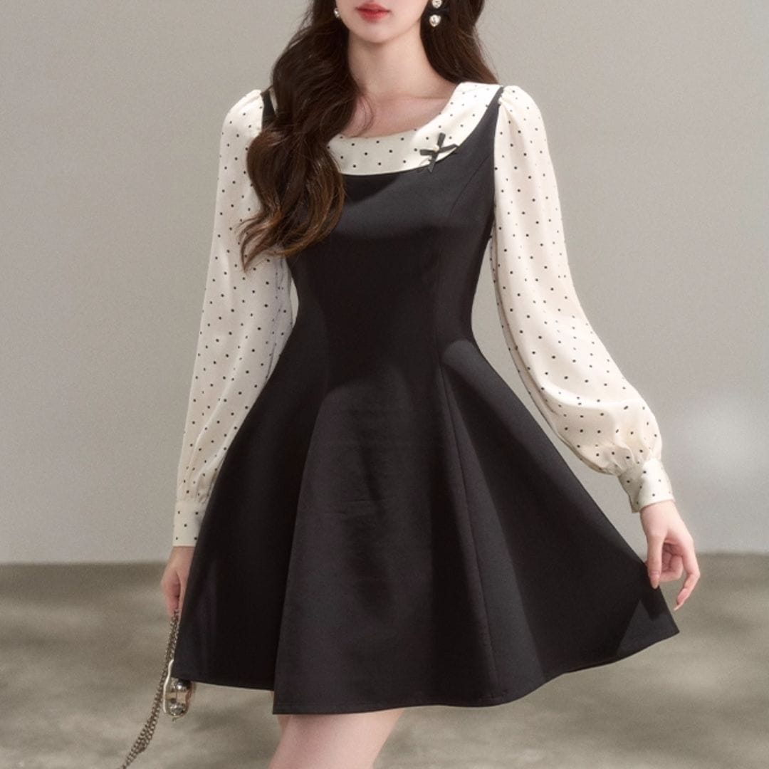 ワンピース NK0715 バイカラードットワンピース(NO.070814) | Dress | Bouquet de