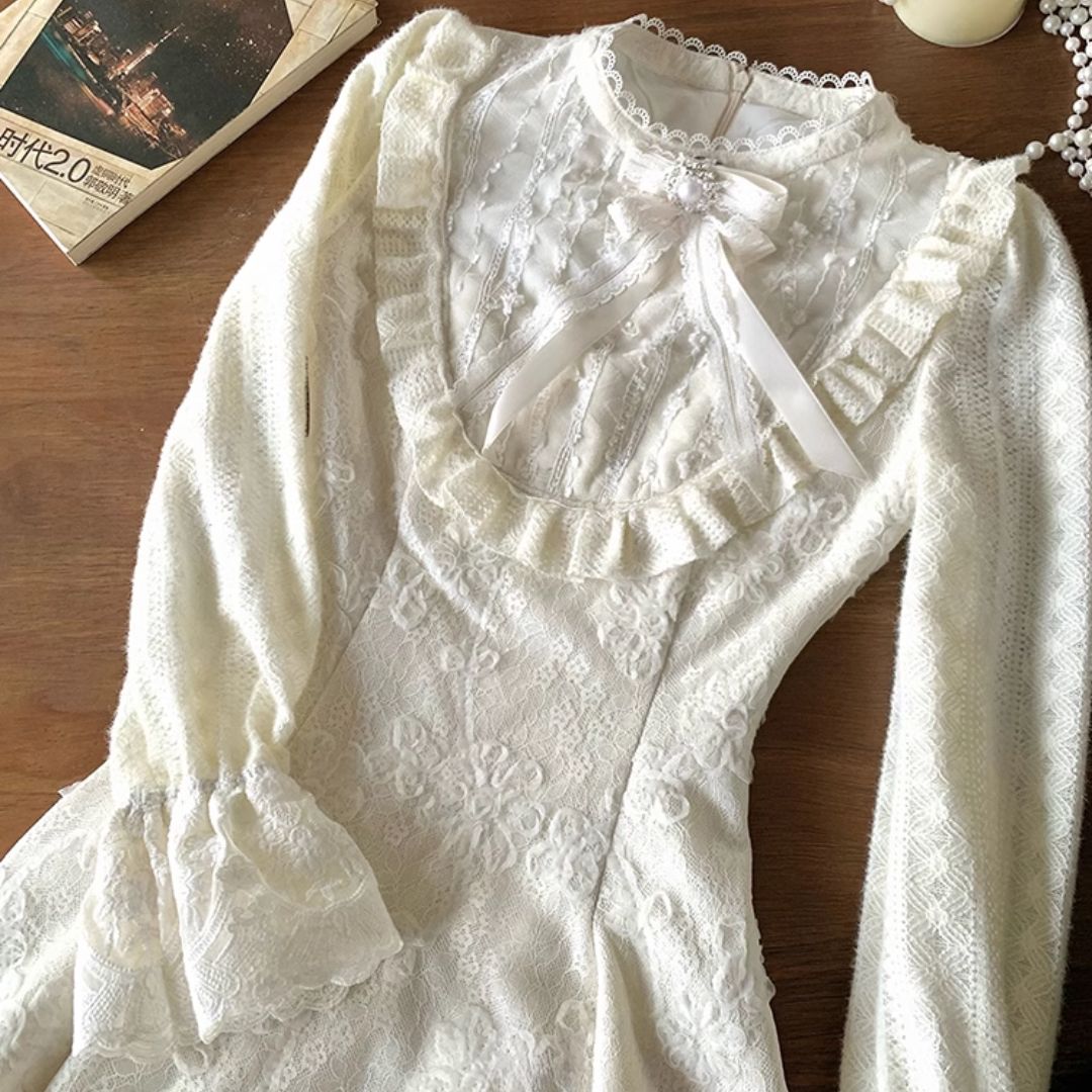 総レースクラシカルワンピース(NO.061020)【WHITE】 | Dress | Bouquet