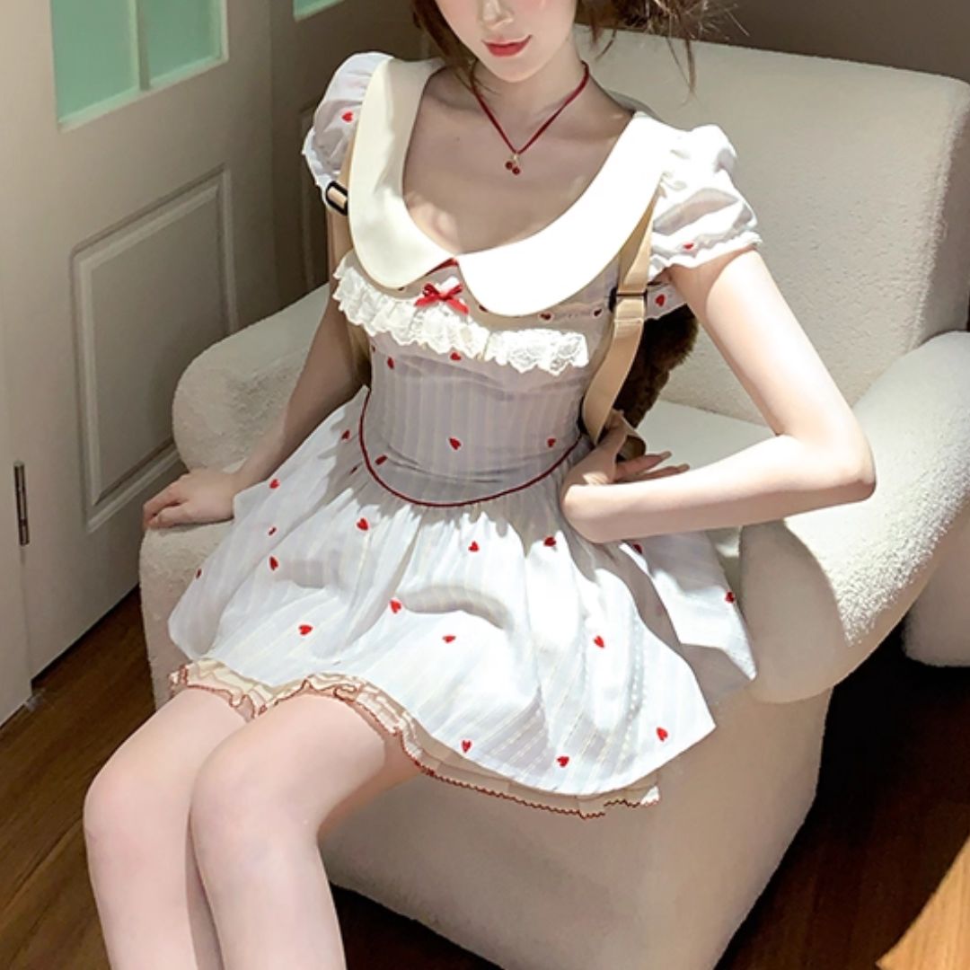 ♡ストライプワンピース♡ ザラ ZARA ストライプ柄レースワンピース ロング M-L オフ