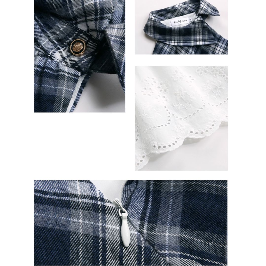 Y'S 19SS ダメージ加工 クラッシュ アシメランダムチェックワンピース Y'S 19SS ダメージ加工 クラッシュ アシメランダムチェック