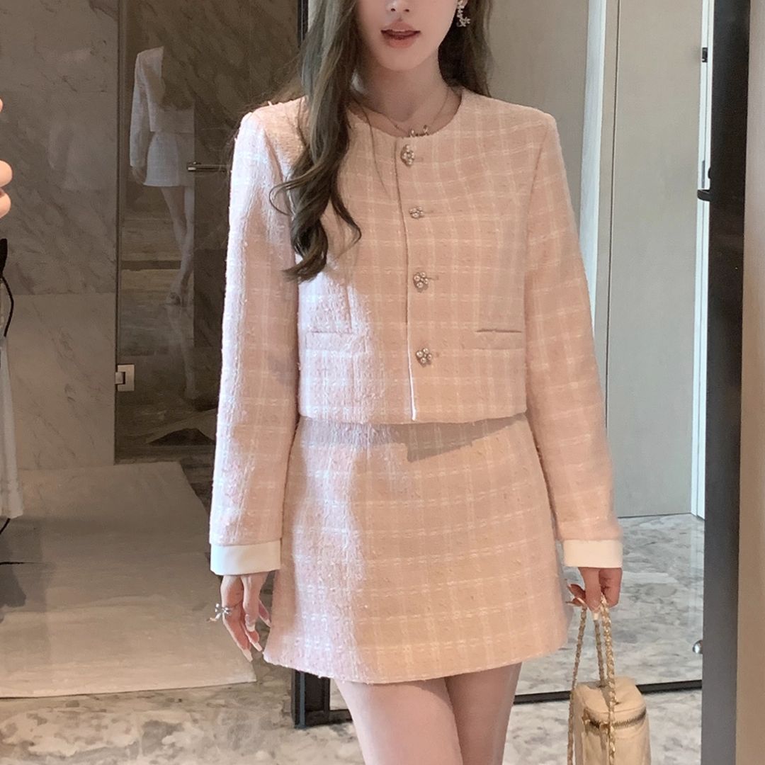 ピンクツイードセットアップ(NO.070817) | Setup | Bouquet de Mariee