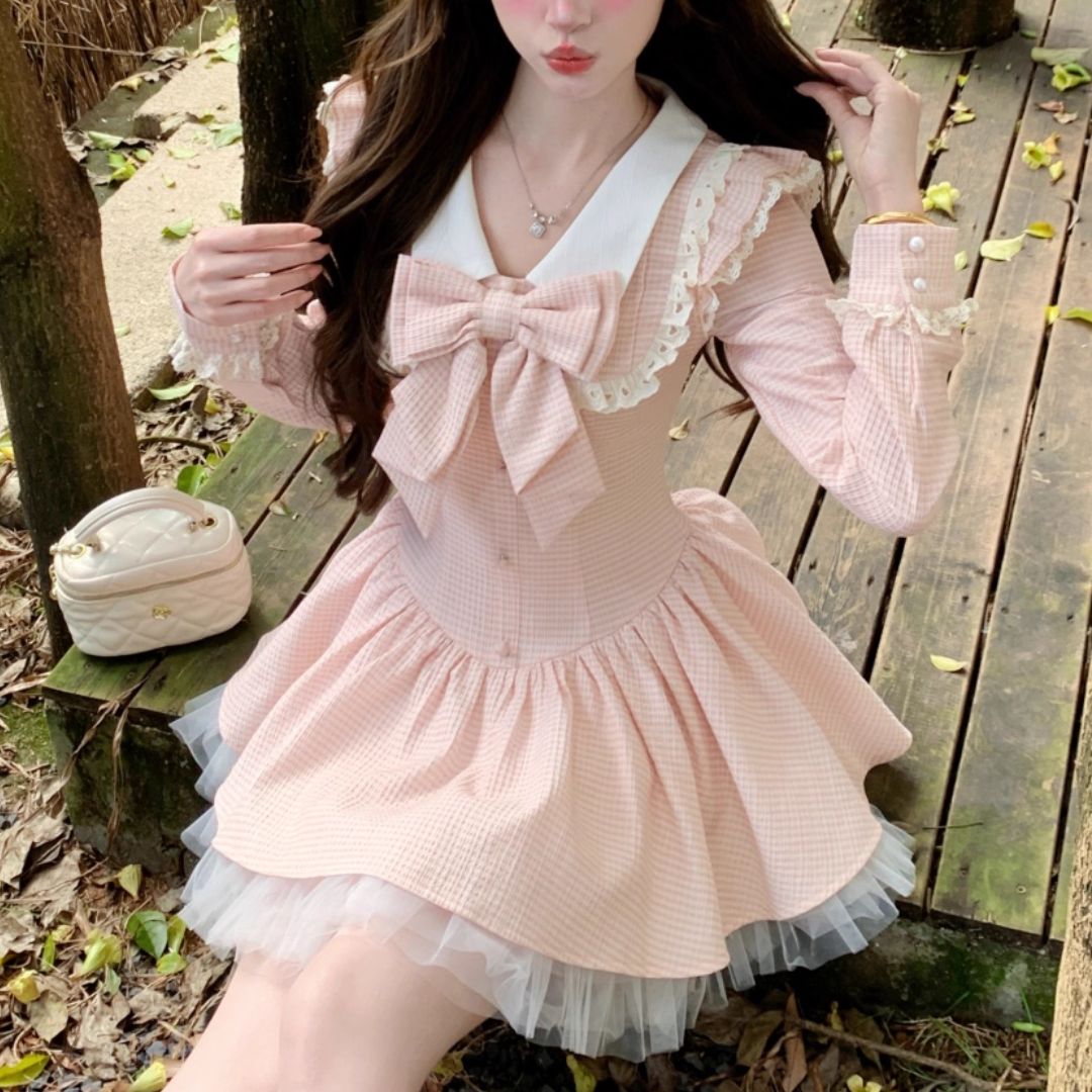 ビッグリボンハートレースワンピース(NO.070821) | Dress | Bouquet de