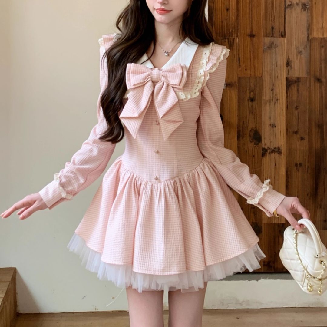 ビッグリボンハートレースワンピース(NO.070821) | Dress | Bouquet de