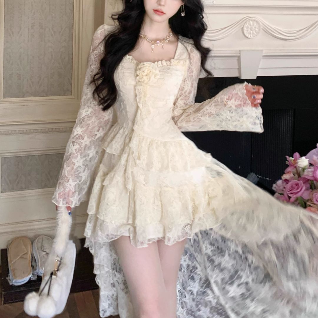 〈専用〉ティアードレースワンピース レースティアードワンピース(NO.070906) | Dress | Bouquet de Mariee