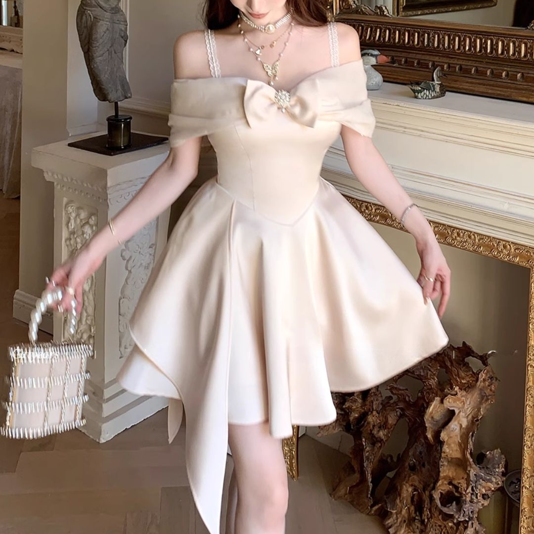2wayスリーブリボンオフショルワンピース(NO.060814) | Dress