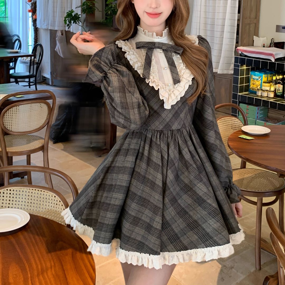 チェックフリルレースワンピース(NO.071002) | Dress | Bouquet de Mariee