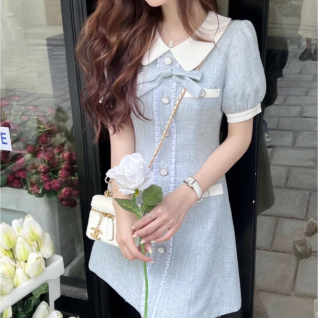 アイスブルーサマーツイードワンピース(NO.060518) | Dress | Bouquet