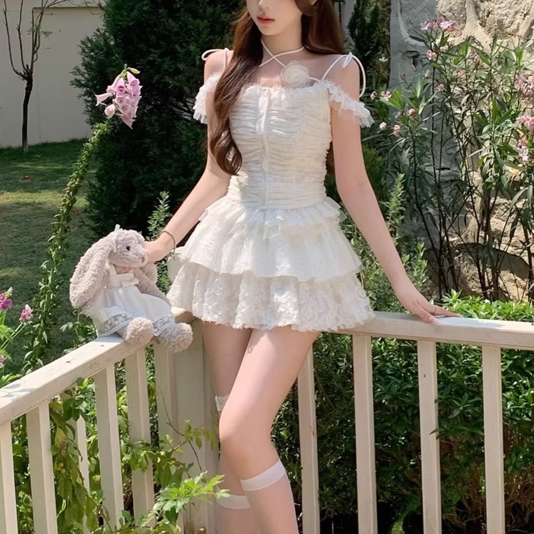 ホワイトフリルセットアップ LIZLISA セットアップ